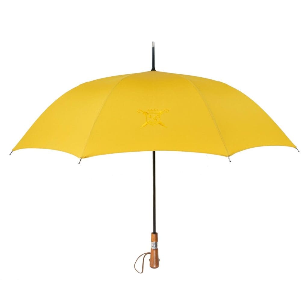 parapluie antibourrasque poignée droite couleur jaune ouvert