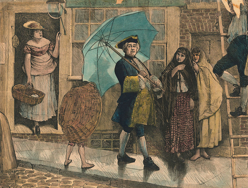Parapluie porté par homme noblesse