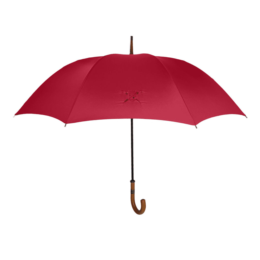 Parapluie Le Palace ouvert rouge poignée courbe Le Parapluie de Cherbourg
